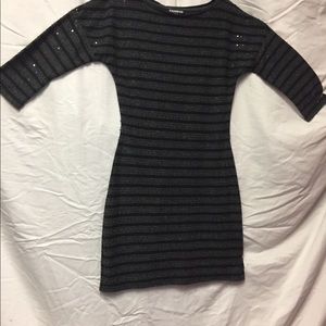 Express sequence black and gray dress